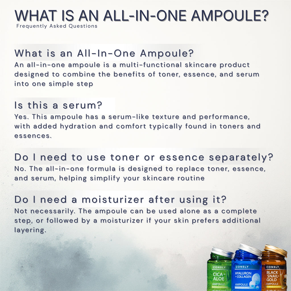 CONSLY Cica + Aloe All-In-One Ampoule | 8.45 fl oz