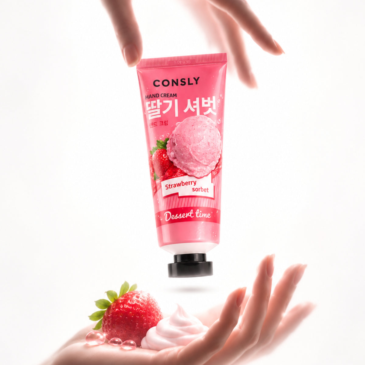 CONSLY Dessert Time Strawberry Sorbet Hand Cream | 100 ml / 3.38 fl oz