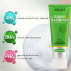 CONSLY Clean & Exfoliate Cleansing Foam (AHA BHA PHA) | 120 ml / 4.06 fl oz