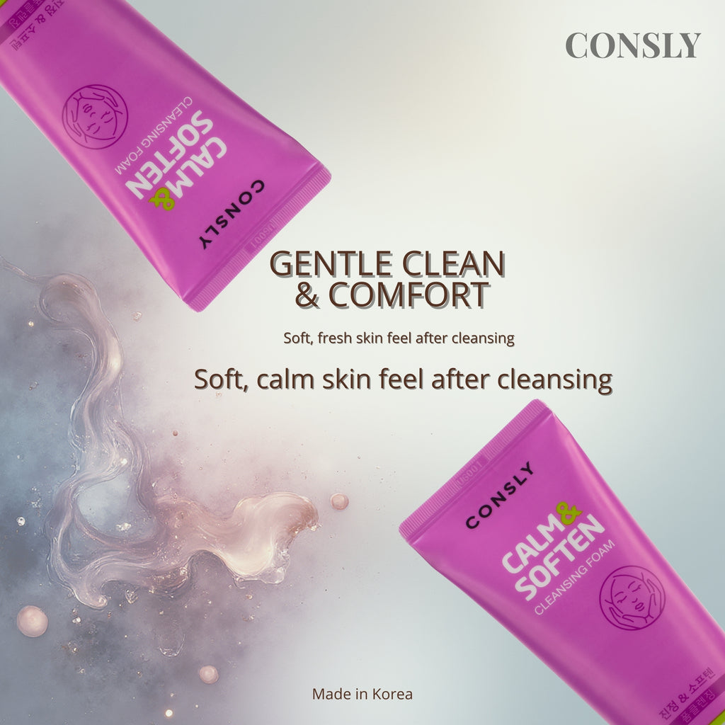 CONSLY Calm & Soften Cleansing Foam with Azulene| 120 ml / 4.06 fl oz