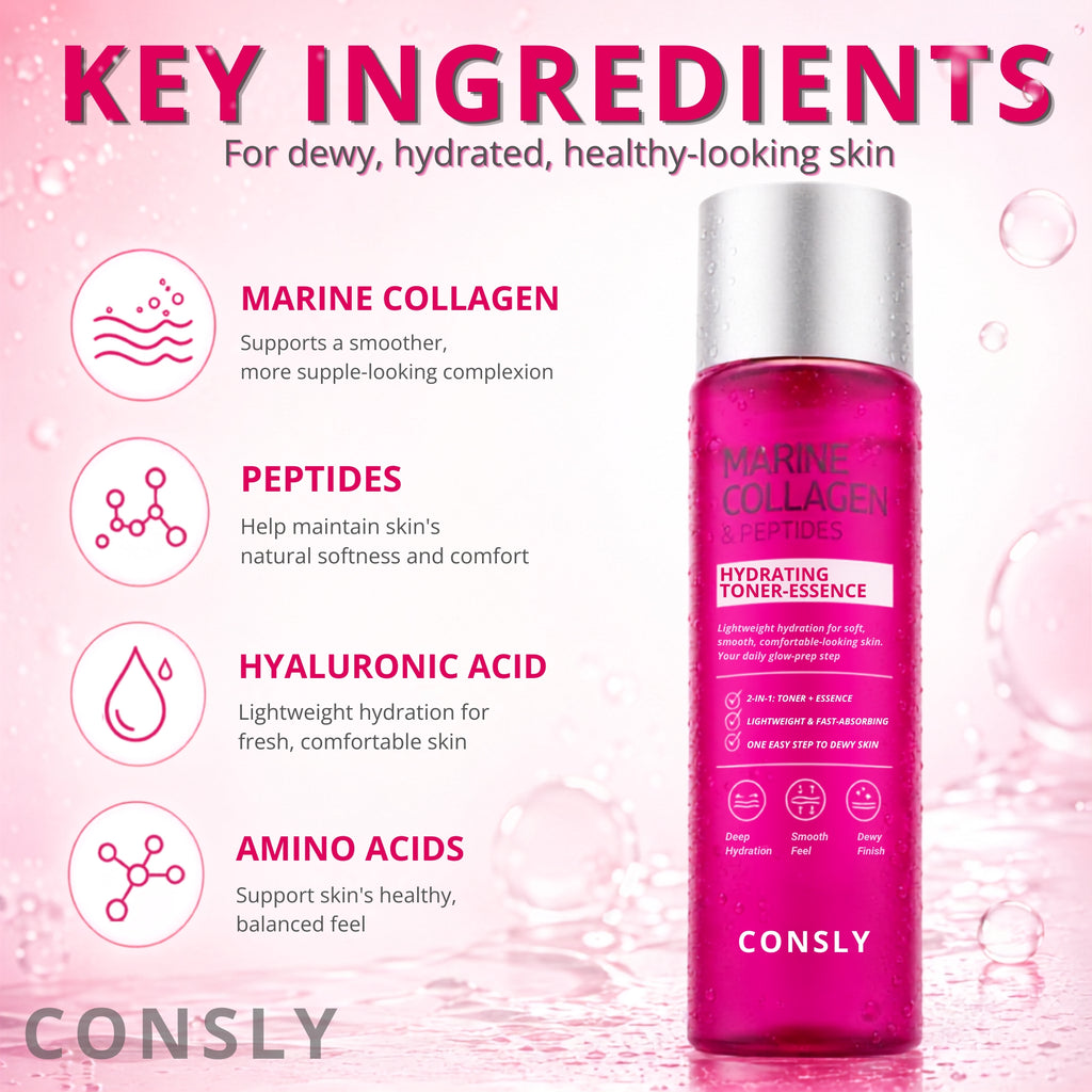 CONSLY Marine Collagen & Peptides Toner Essence | 200 ml / 6.76 fl oz