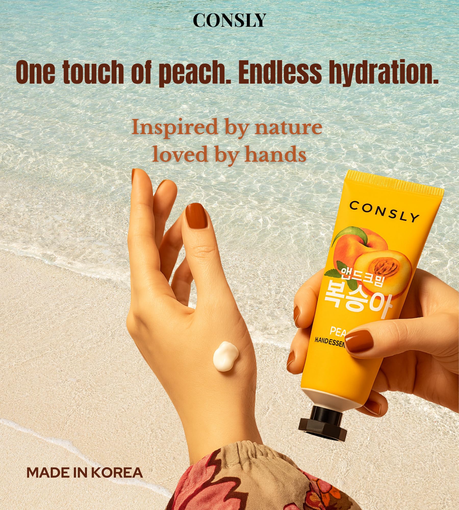 CONSLY Peach Hand Essence Cream | 100 ml / 3.38 fl oz