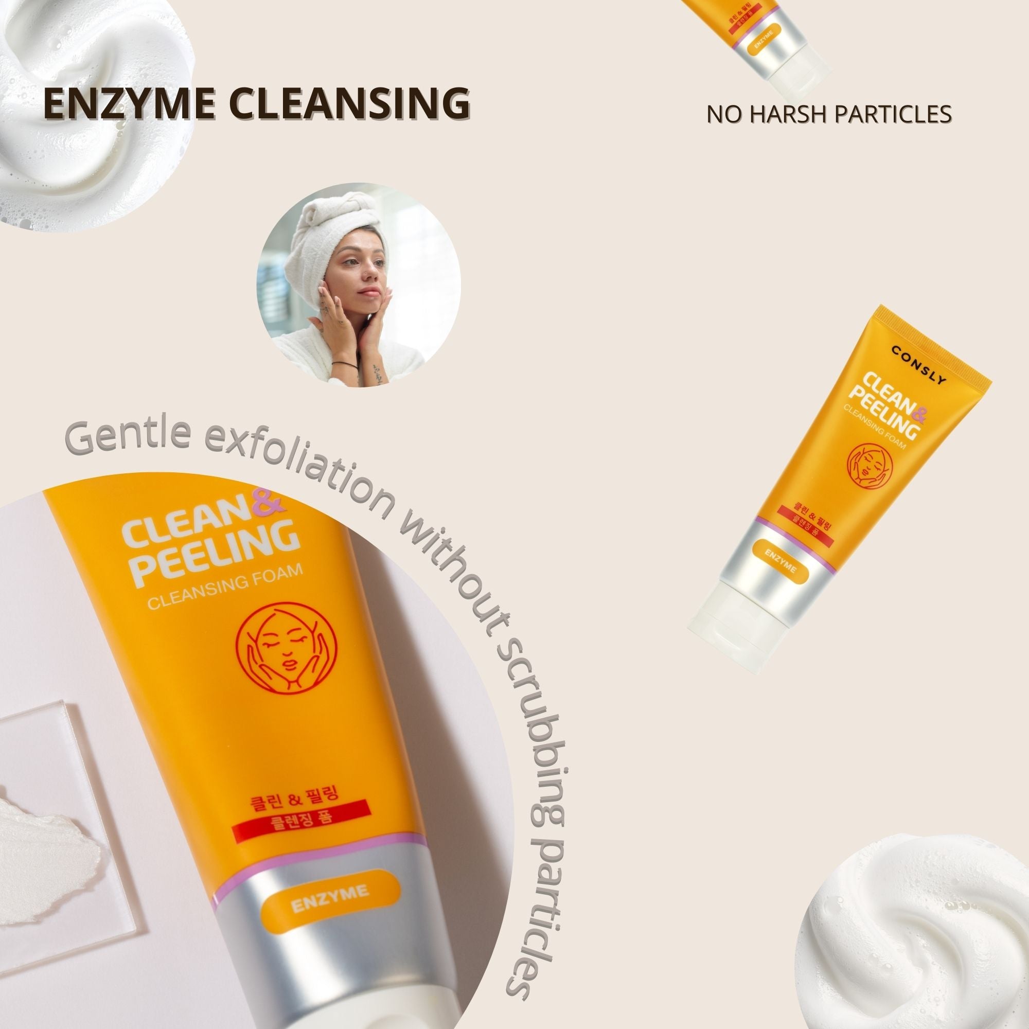 CONSLY Enzyme Peeling Cleansing Foam | 120 ml / 4.06 fl oz