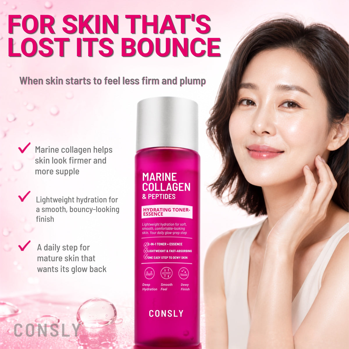 CONSLY Marine Collagen & Peptides Toner Essence | 200 ml / 6.76 fl oz