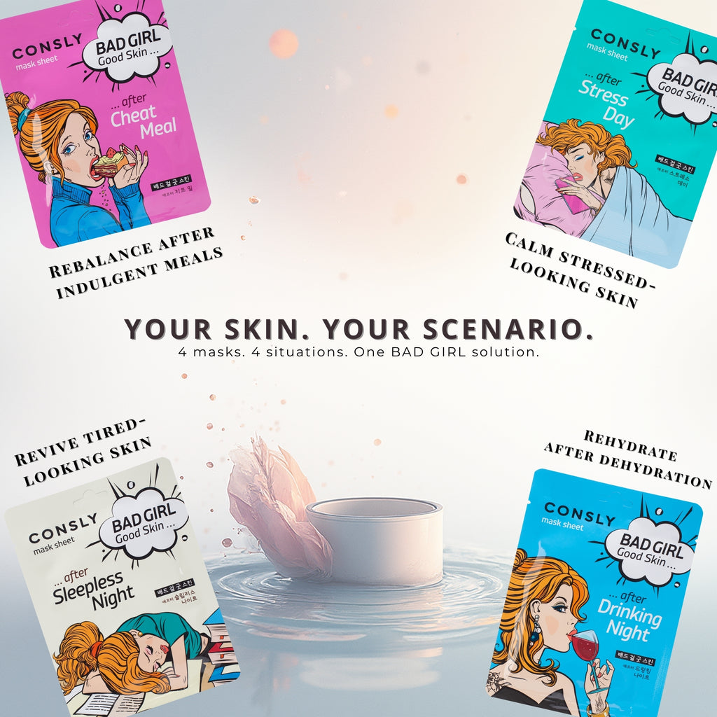 CONSLY BAD GIRL Korean Sheet Mask Set | 4 Types | 25 ml Each