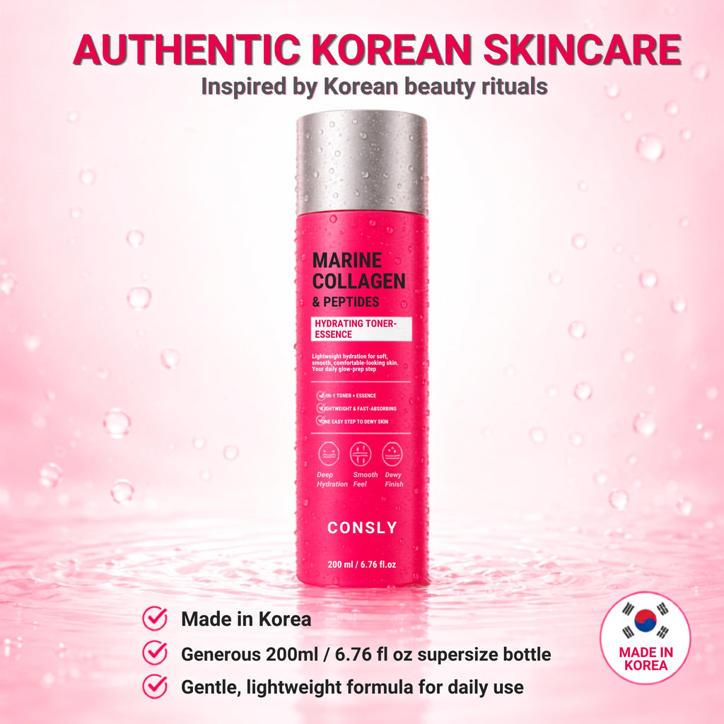 CONSLY Marine Collagen & Peptides Toner Essence | 200 ml / 6.76 fl oz