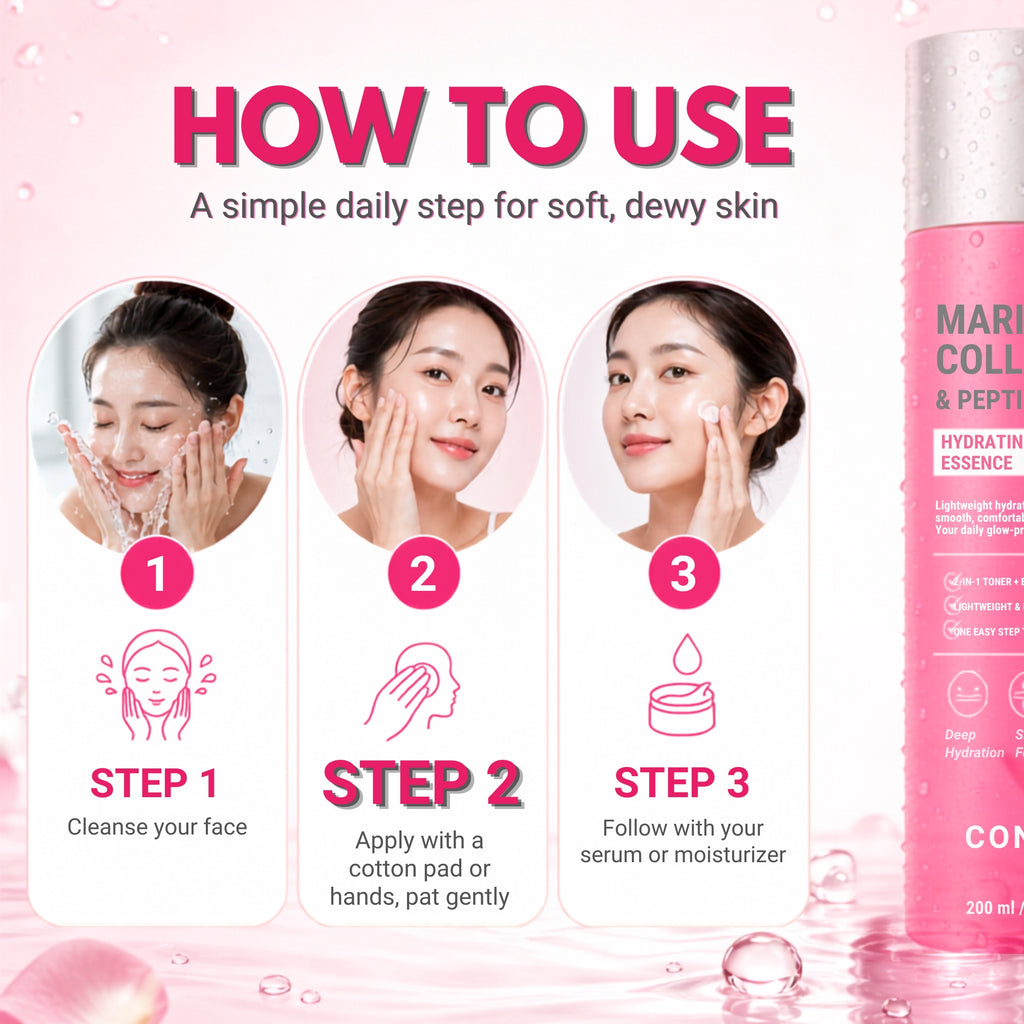 CONSLY Marine Collagen & Peptides Toner Essence | 200 ml / 6.76 fl oz