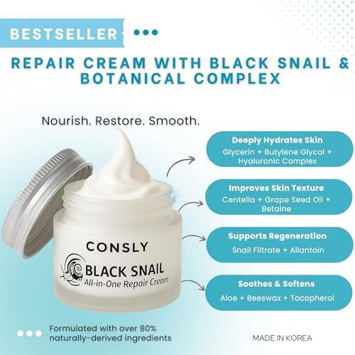 CONSLY Black Snail All-In-One Repair Cream | 70 ml / 2.36 fl oz