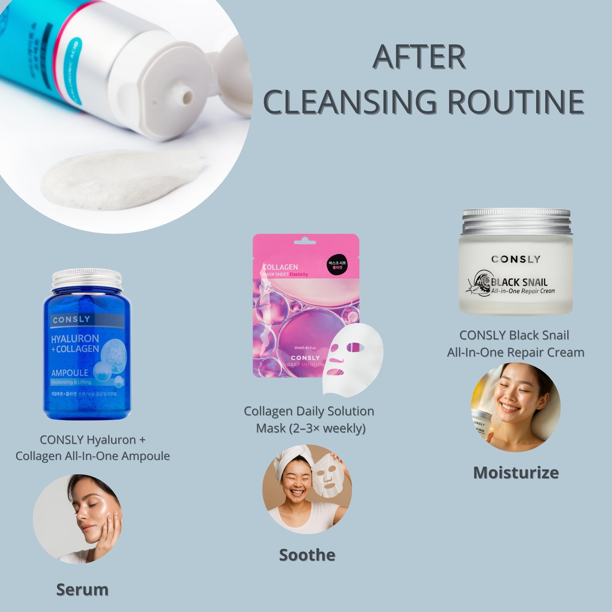 CONSLY Hydrate & Protect Hyaluronic Acid Cleansing Foam | 120 ml / 4.06 fl oz