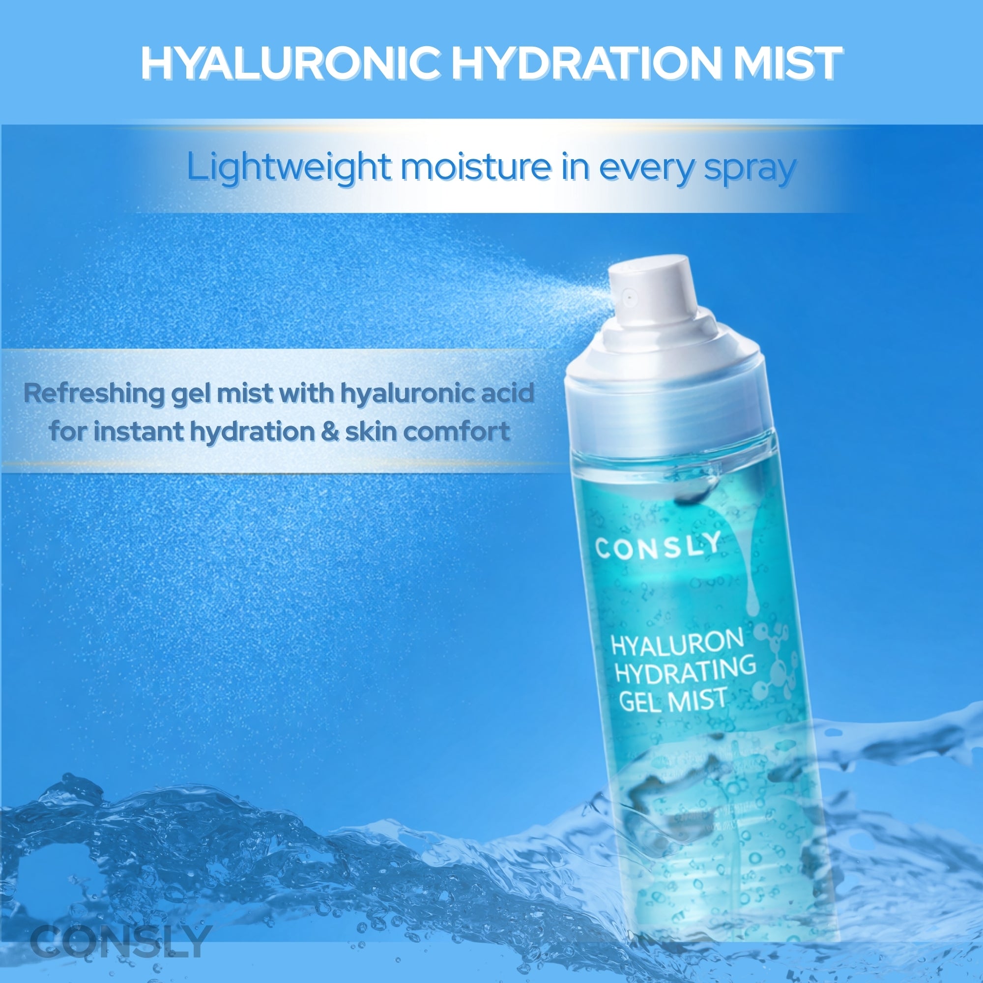 CONSLY Hyaluronic Acid Hydrating Gel Mist | 120 ml / 4.06 fl oz