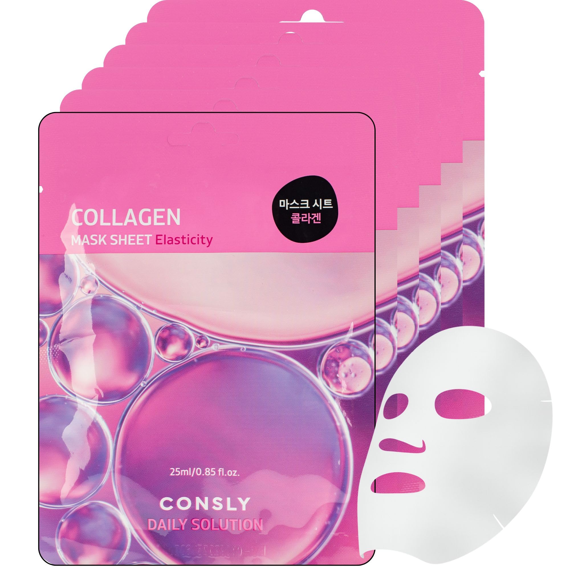 CONSLY Collagen Daily Mask Sheet 10-Pack | 25 ml / 0.84 fl oz Each