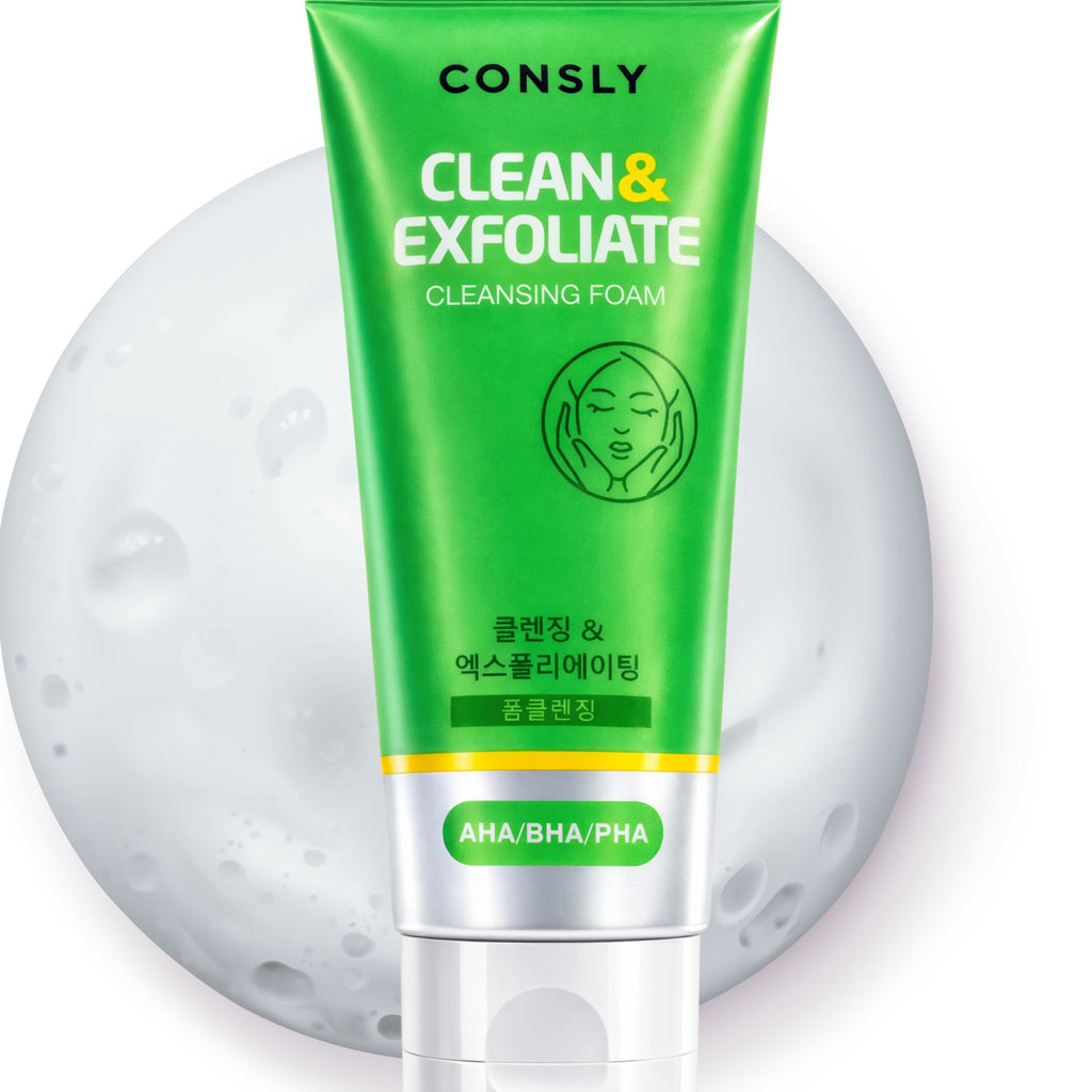 CONSLY Clean & Exfoliate Cleansing Foam (AHA BHA PHA) | 120 ml / 4.06 fl oz