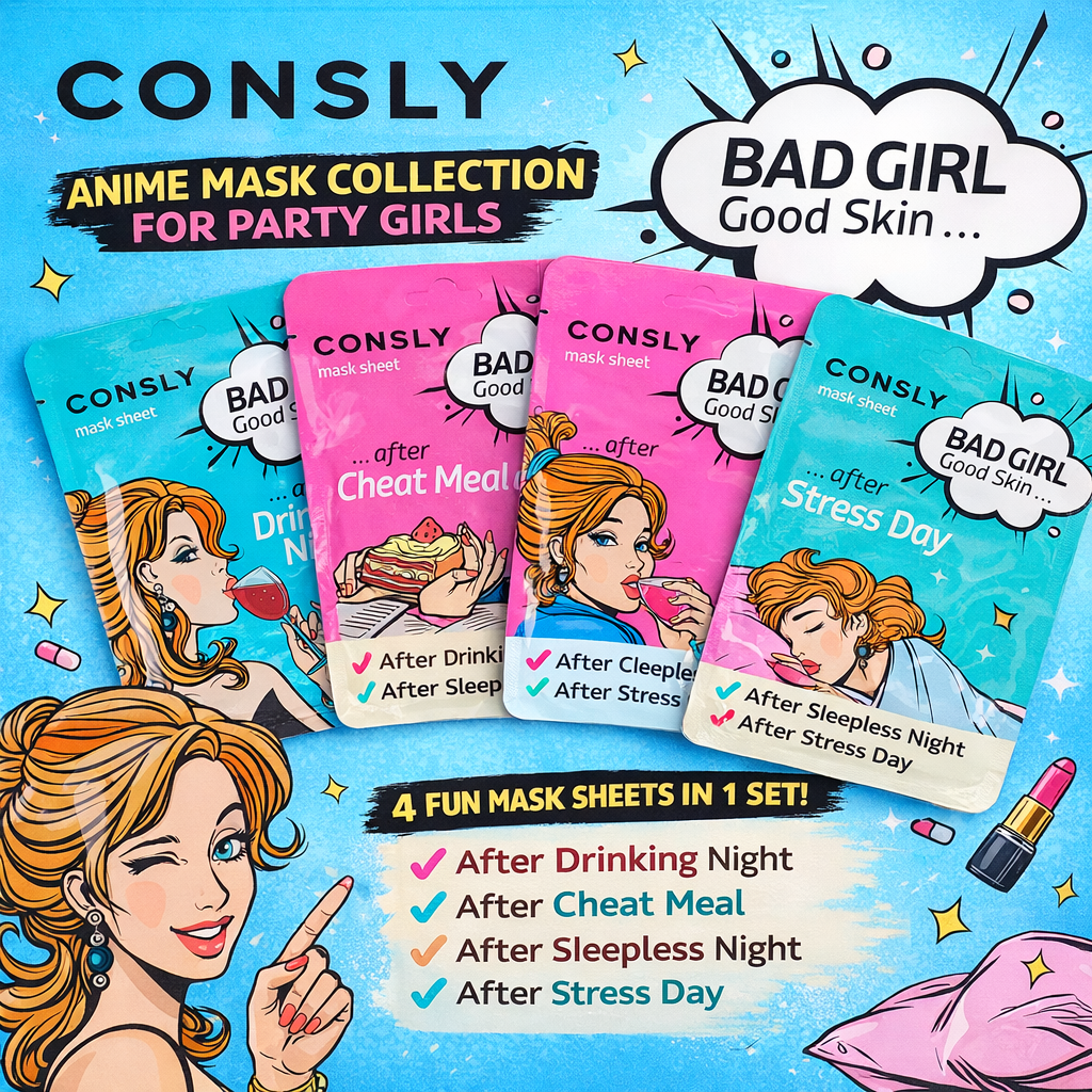 CONSLY BAD GIRL Korean Sheet Mask Set | 4 Types | 25 ml Each