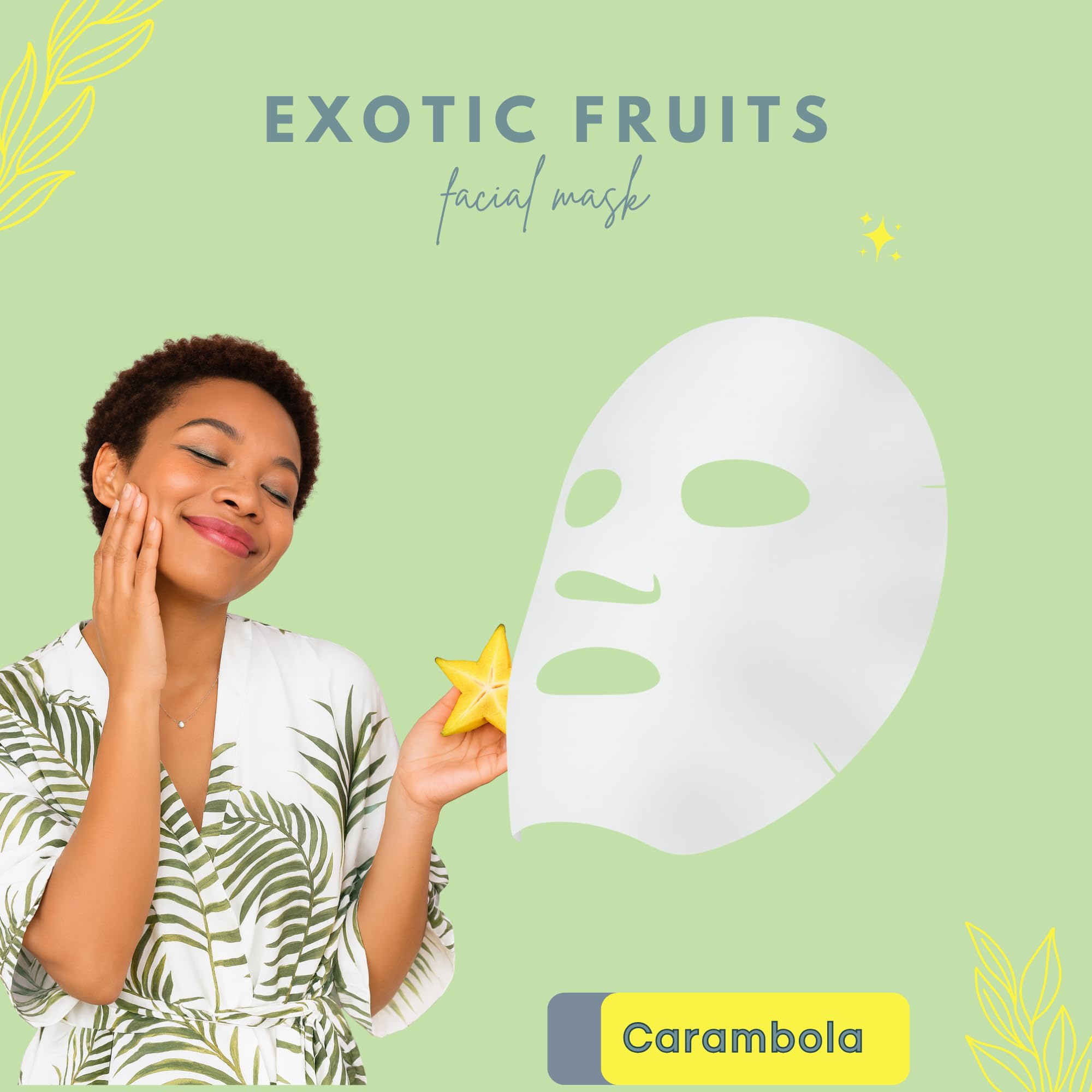 CONSLY Carambola Detox Face Mask 10-Pack | 20 ml / 0.67 fl oz Each