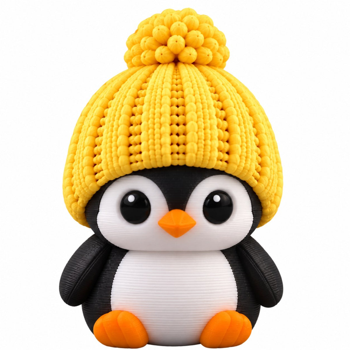 Classic Penguin coffee lid topper — yellow hat