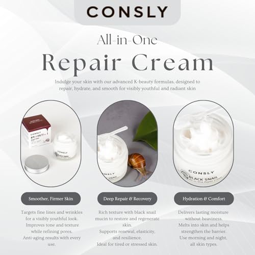 CONSLY Black Snail All-In-One Repair Cream | 70 ml / 2.36 fl oz